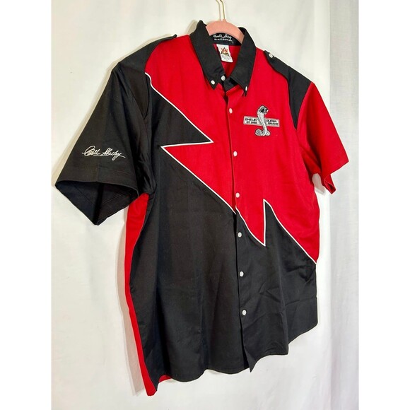 Carroll Shelby GT 500 Super Snake Mustang Track Pit Crew Style Mechanic Shirt L - Picture 2 of 16
